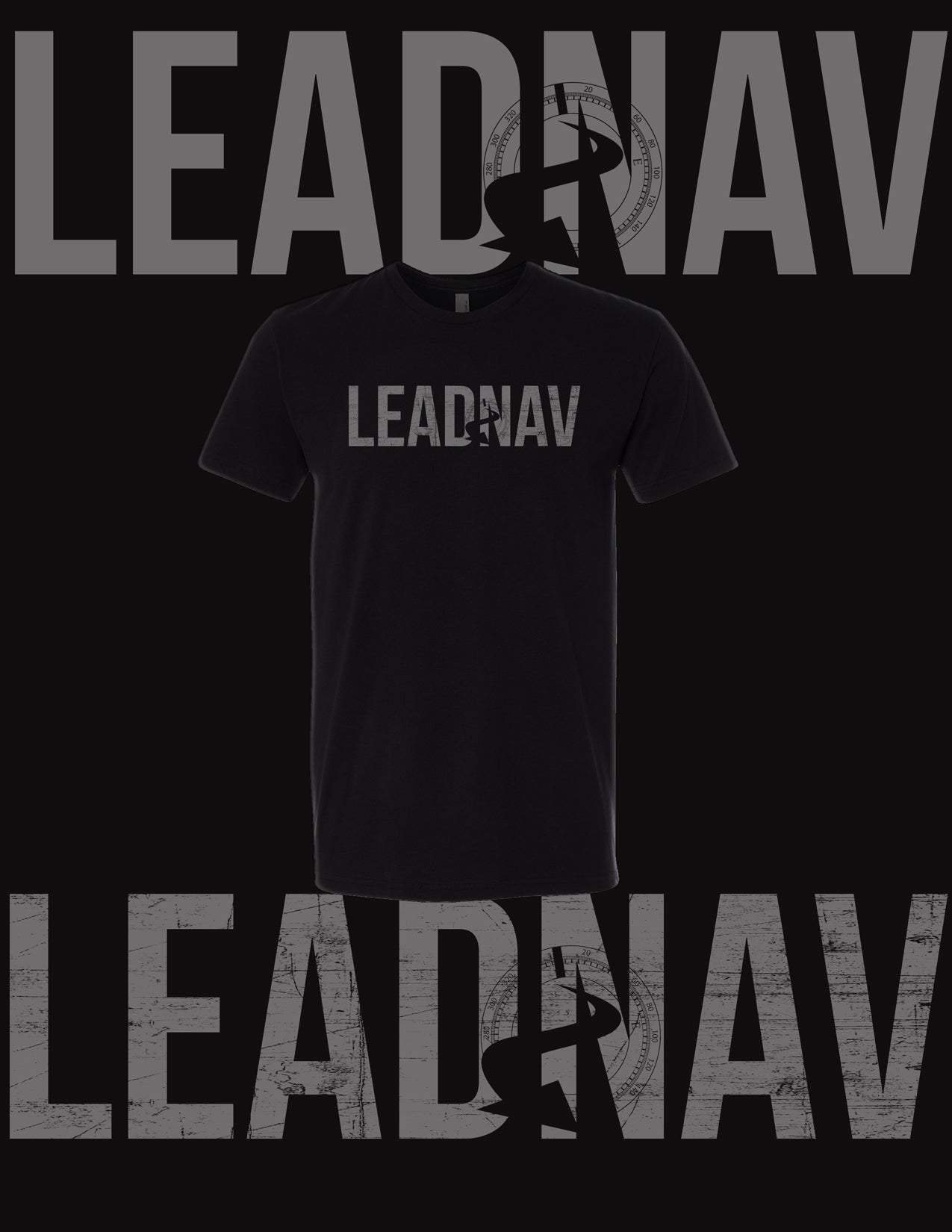 LEADNAV “LowVis” - Gray on Black - Distressed